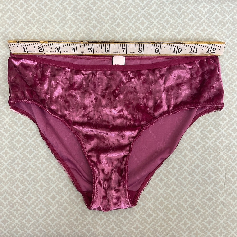 NWOT‎ Victoria's Secret Pink Spellout Vintag Velour Bikini Panties Women Size M